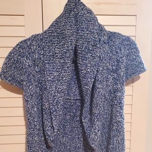 2/$30 Express Sweater with Shawl Collar Blue, white, and black knitted XS